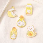 Crafts Kids Cute Enamel Pin Cat No Minimum Metal Crafts Cartoon Animal Lapel Pin Badges For Kids Gifts