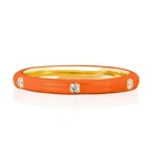 Jewelry Cross Border Popular All Match Color Enamel CZ Jewelry 925 Sterling Silver Gold Plated Stack Ring