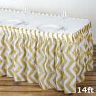 Table Decoration Decor Table Factory Gold Plastic Table Skirts Wedding Party Event Decoration Table Skirt