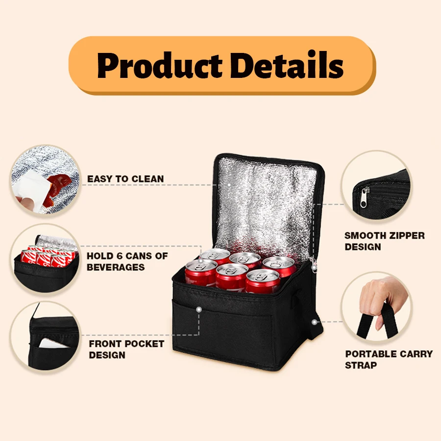 Promotional Custom Nonwoven Small Insulated Cooler Bag Wine Cooler Bag With Zipper for Picnic factory