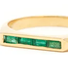 Emerald Ring 2021 Latest Trendy Emerald 18 Kt Cubic Zirocnia Gold Filled Hoop Ring