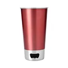 Cups Cooler Cup 16oz Stainless Steel Cups Metal Pint Tumbler Cooler Unbreakable Beer Drinking Cup With Beer Opener Base