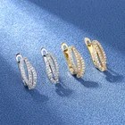 925 Silver Earring Earrings 925 Sterling Silver Multi-Row CZ Stud Earring Jewelry For Women