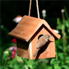 Birdhouse Custom Logo Wholesale Outdoor Garden Home Decor Natural Wood Bird House Birdhouse