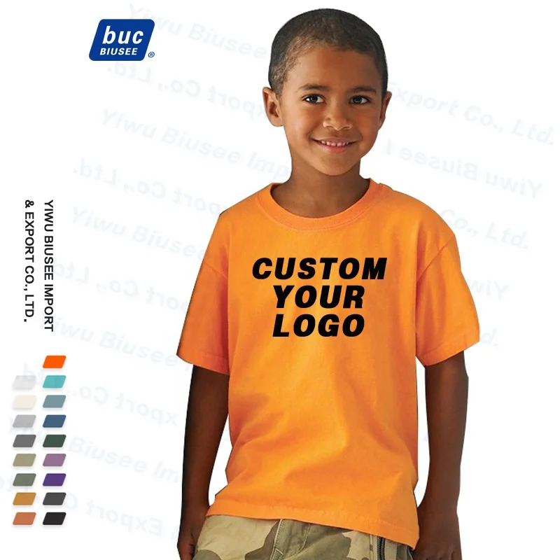 OEM Wholesale Custom Logo Printing 100% Cotton Blank Plain Unisex Children's T-shirt
