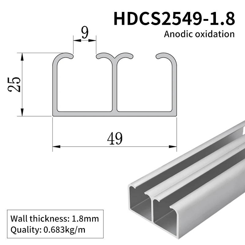 2549 Double Slot Hanging Rail U-shaped groove Assembly Line Aluminum Profile Tool Hanging bar Placing Slide Rail manufacture