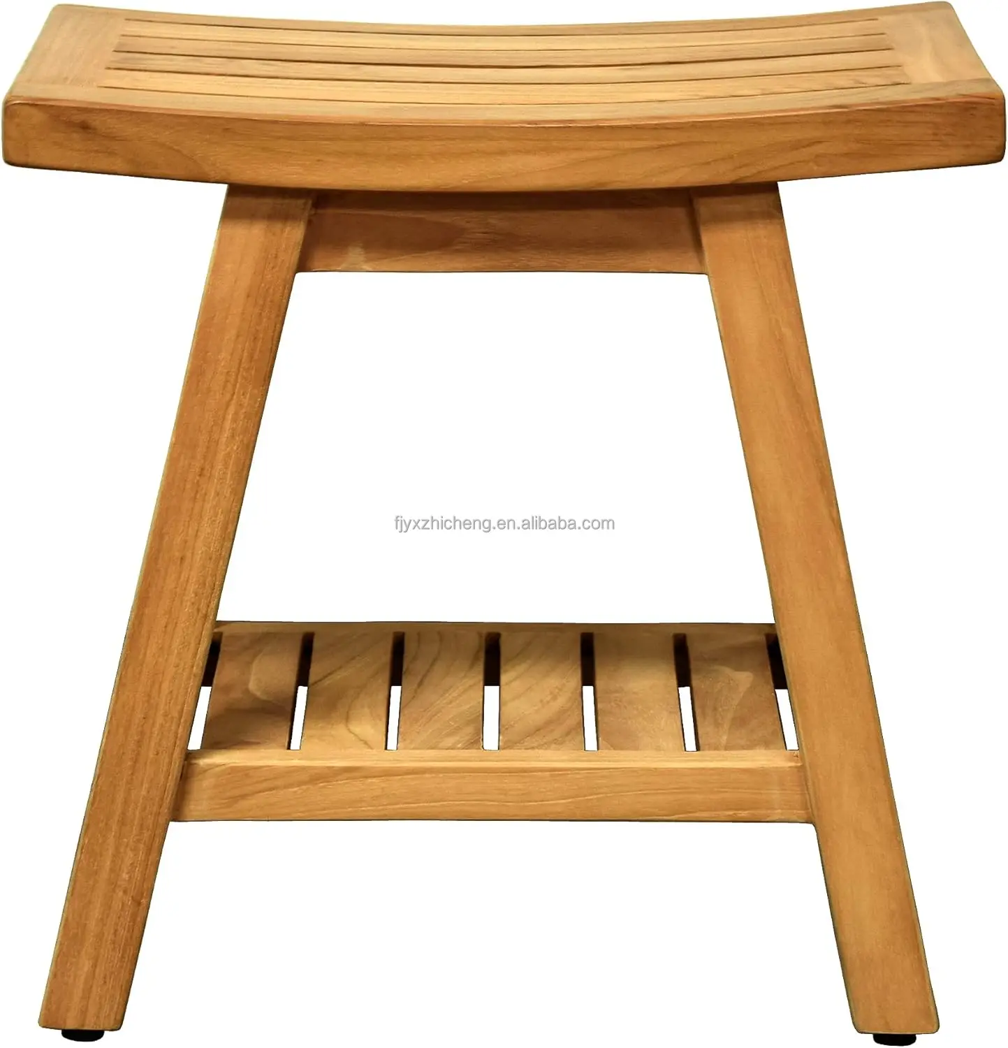 product teak shower bench with shelf 2 tier waterproof shower stool for bathroom non slip spa seat for elderly disabledshower chair-2