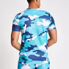 Mens Tshirt Short Sleeve Khaki Camo Print Logo Crew Neck Men T-shirt Top Tees