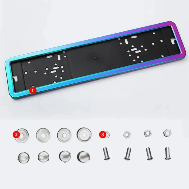 Stainless Steel Border License Number Plate Frame Custom Printing Wholesale Europe Car Plate Cover Holder ABS Plastic supplier