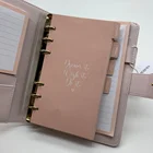 Leather Planner Planner Design Elegant Ostrich Leather Notebook Cover Planner With Loose-leaf 6 Ring Binder