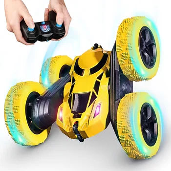 Remote Control Double-Sided 360-Degree Stunt Rotating Toy Car 2 In 1 Stunt Tumbling Wheel Driving Stunt Rc Car With Led