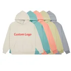 Sweater New Arrival Casual Plus Velvet Loose Candy Color Men'S Hoodie Solid Color Long Sleeve Hooded Sweater