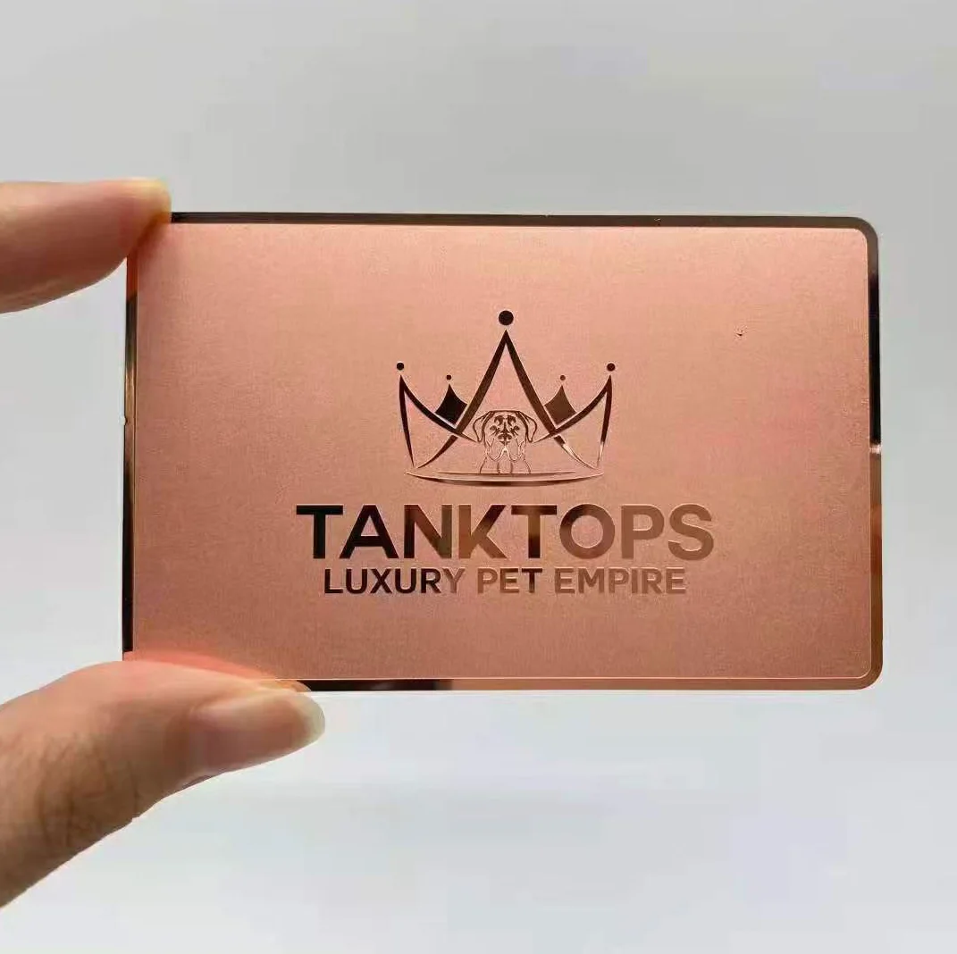 High quality luxury metal blank credit cards custom stainless steel rose gold metal business cards