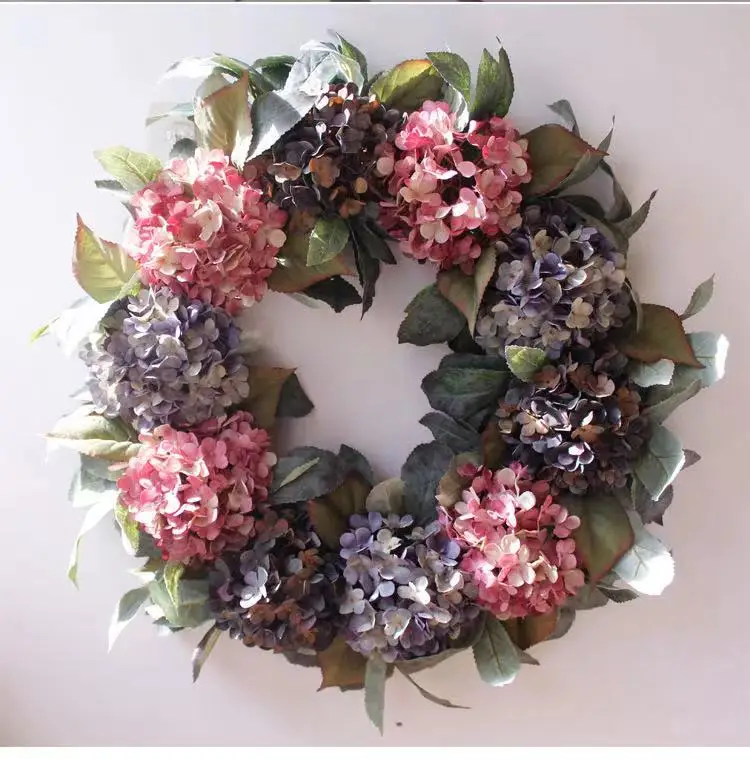 Spring Artificial Green Leaves With Flower Wreath for Front Door Window Wall Party/ Wedding Decoration Christmas Garland