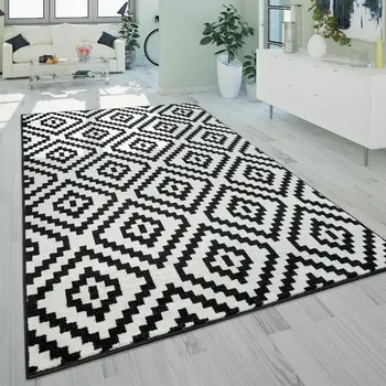 Custom black and white modern rugs