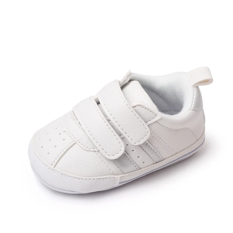 PU Leather Mesh Breathable Small White Shoes Soft Soled Baby Casual Sports Shoes Equal to Boys and Girls factory