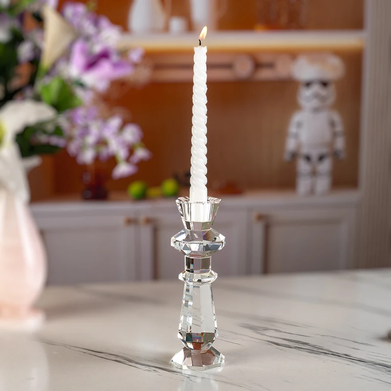 product small bridge polygonal wedding center decoration glass candle holder furniture decoration christmas crystal candle holder-6