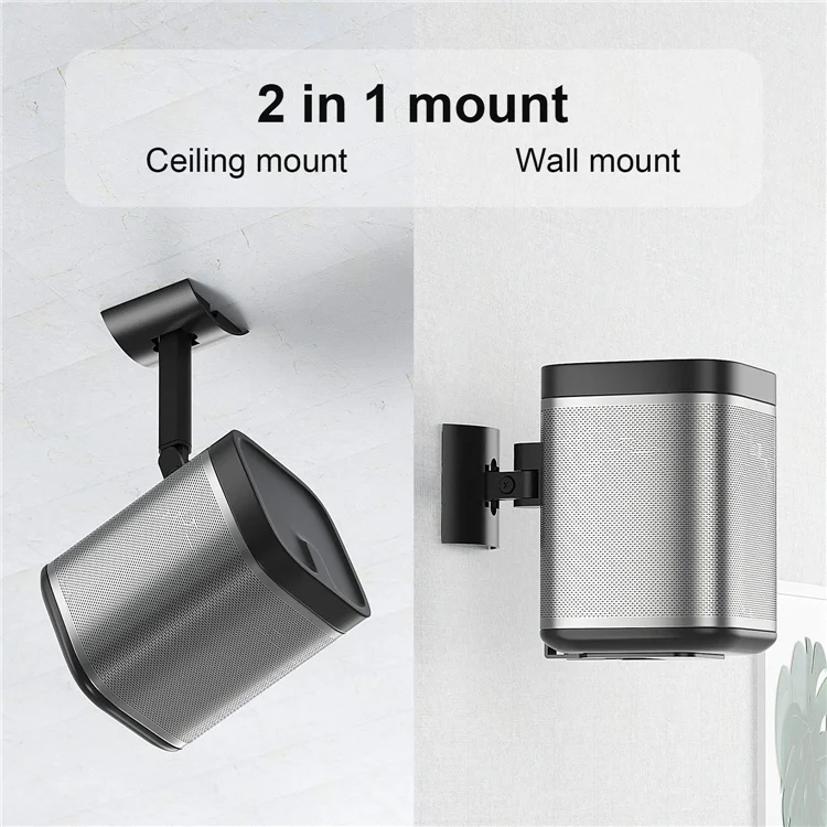 Wall and Ceiling Mount for Sonos Play 1 Mounting Bracket Tilt & Swivel 180° Adjustable Mounts for Play:1 Sonos Speaker Accessories, Single White 