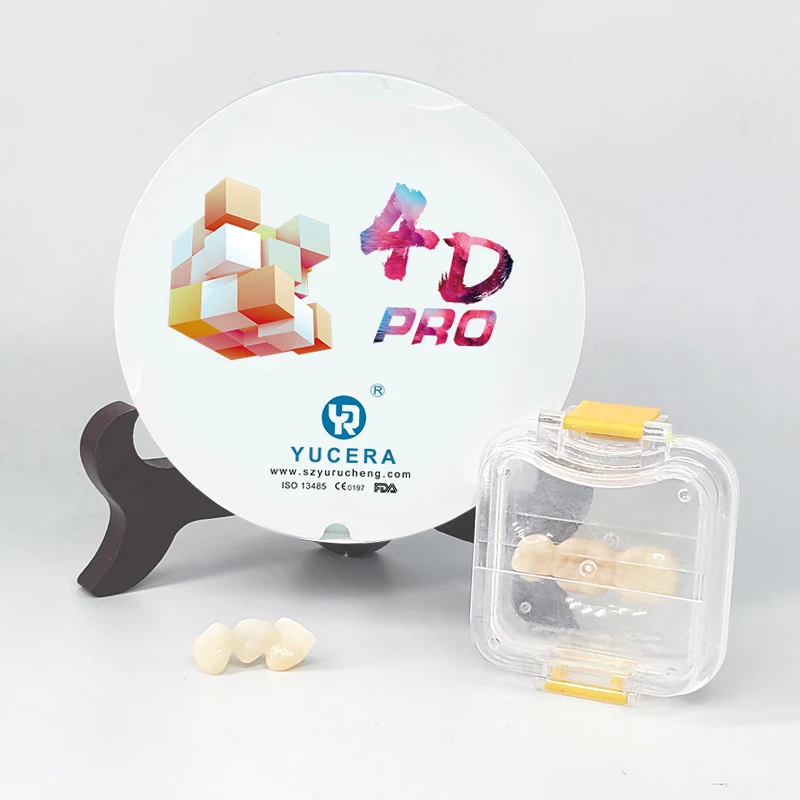 YUCERA 4D PRO Multilayer Zirconia Dental Block Used by Dental Laboratories to Crave Strong and Translucent Crowns and Bridges