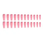 False Pink Coffin Nail Super Long Ballet Manicure False Nail Patch