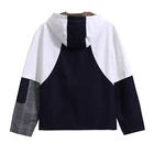 Custom LogoFabric Combination Waterproof Zipper Contrast Color Casual Fashion Plus Size Jackets With Hood