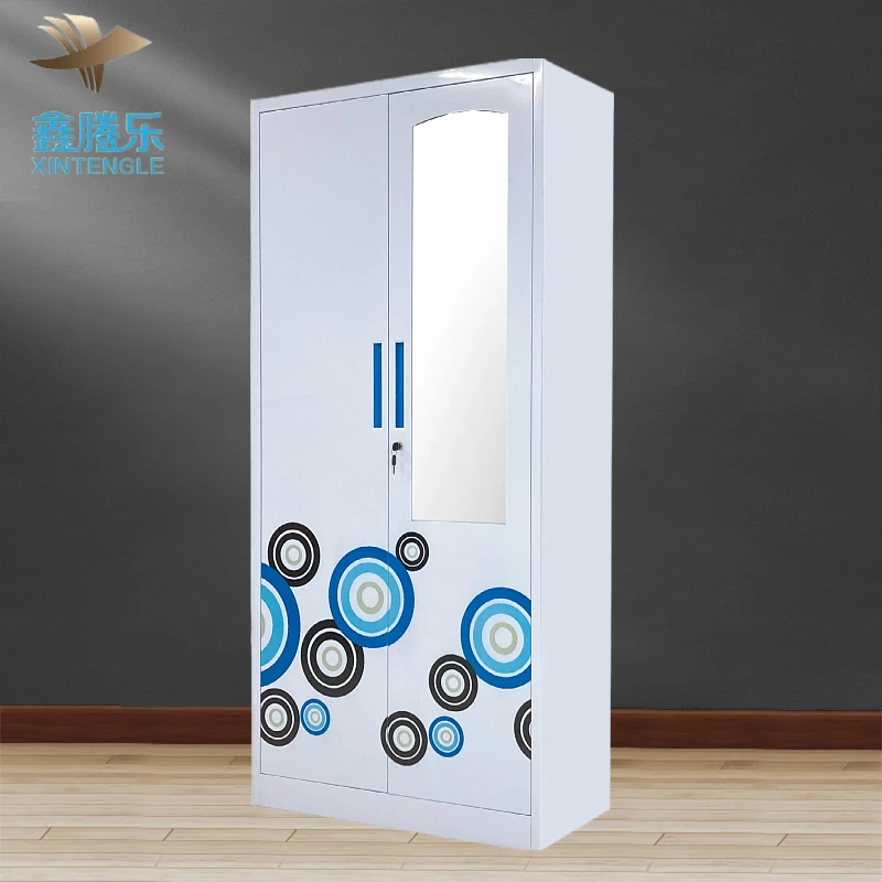 2 door clothing steel armable hanger cupboards almari cabinet locker mueble de ropa bedroom wardrobe for clothes