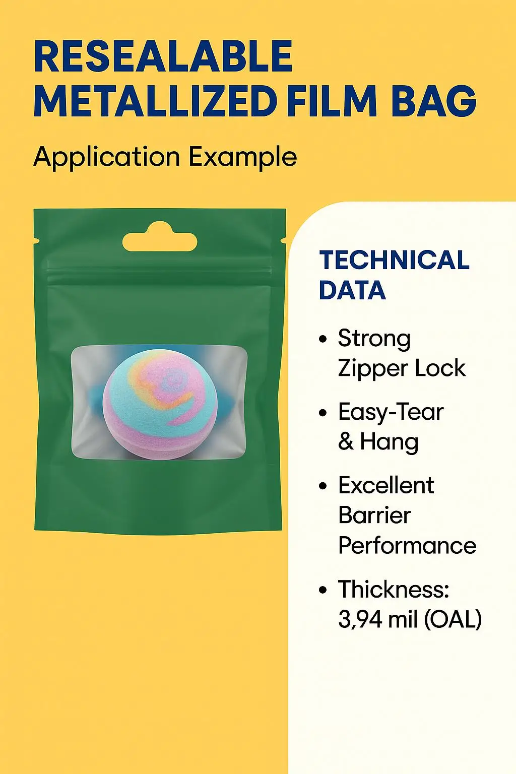 High Barrier Foil Lined Ziplock Pouch for Artisan Cosmetic and Bath Bomb Samples - detail 7