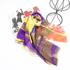Silk Long Scarfs Long Designer Scarf Styles Customised Digital Printing Vintage Chiffon 100% Silk Long Ladies Scarfs