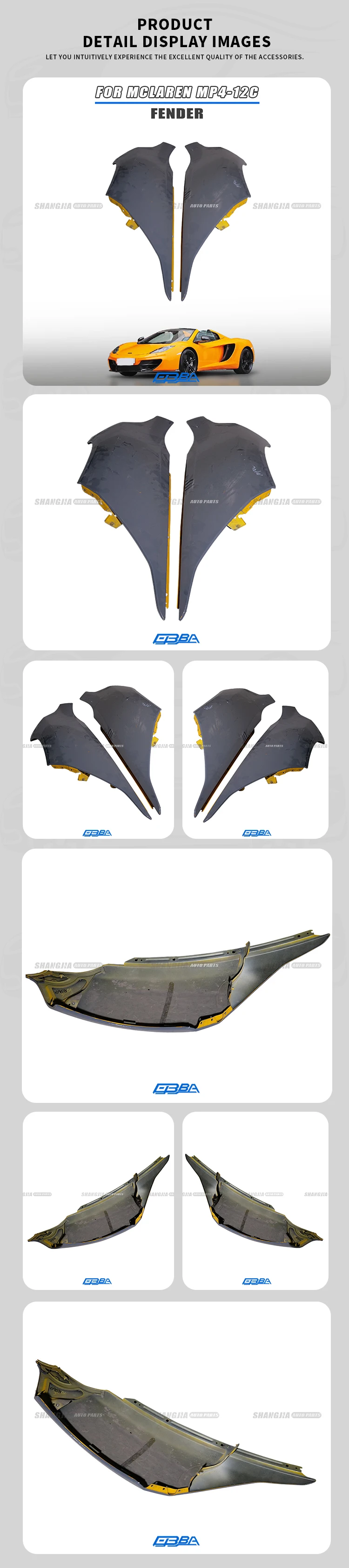 High Quality Left And Right Front Fender For McLaren MP4-12 11A4931CP 11A4930CP details