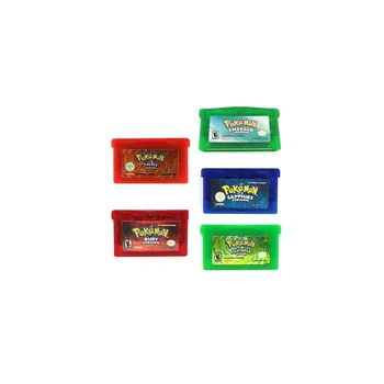 Free Shipping Wholesale 5 Version of Pokemon GBA GBC Game Cards Emerald Firered Leafgreen Ruby Sapphire for GBA/GBA SP/ GBM/DS