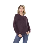 Fall/Winter 2021 New Style Lantern Sleeve Beaded Knit Pullover Pearl Sweater Crop Top Crew Neck Sweater