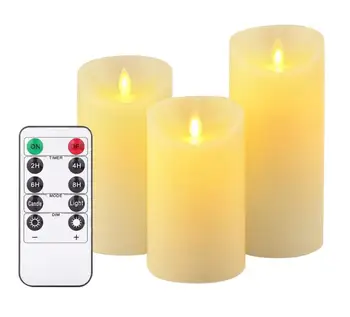 Hot sale home decoration 5pcs /set flameless, moving wick, Battery Operated led candle with remote control