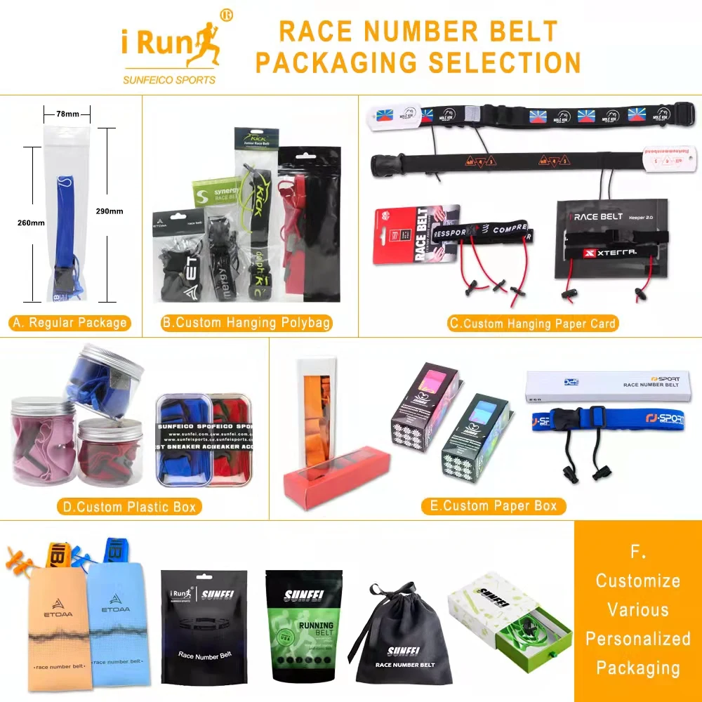 iRun Competition Race Belt Number Bibs Holder Triathlon Running Marathon Elastic Sports Custom Race Bib Belt