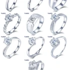 Sterling Rings For Ring High End 925 Sterling Silver Round Shape Moissanite Diamond Wedding Rings For Womem