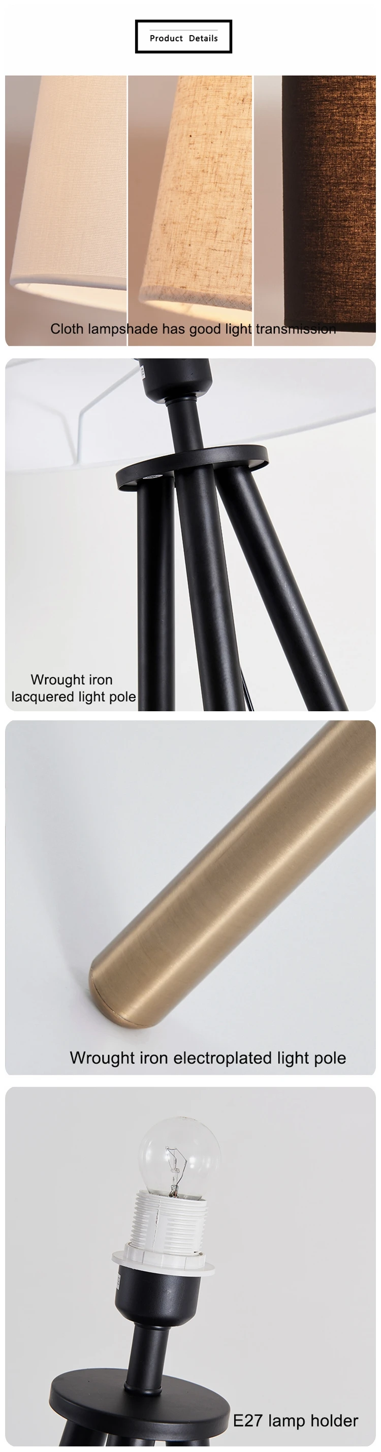 Contemporary Living Room Floor Lamp Light Minimalist Hotel Bedroom Tripod Led Corner Indoor Floor Lamp Light For Hotel