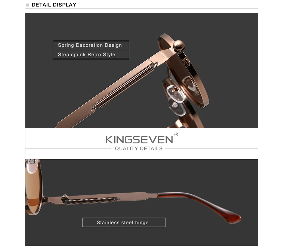 Kingseven Glasses Men Fashion Gothic Steampunk Sun Glasses For Men