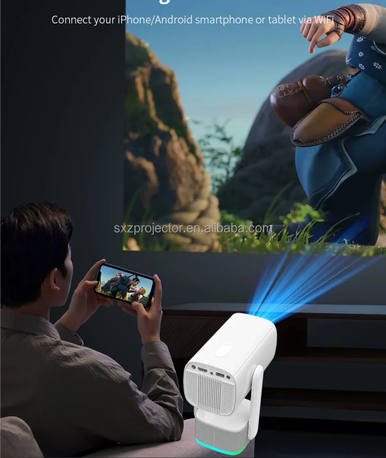 Most Popular Video Game Projector K2 Built-in Battery 1080P 4K Home LCD Android 11 System 5G WiFi 6 BT5.2 Movie Projector