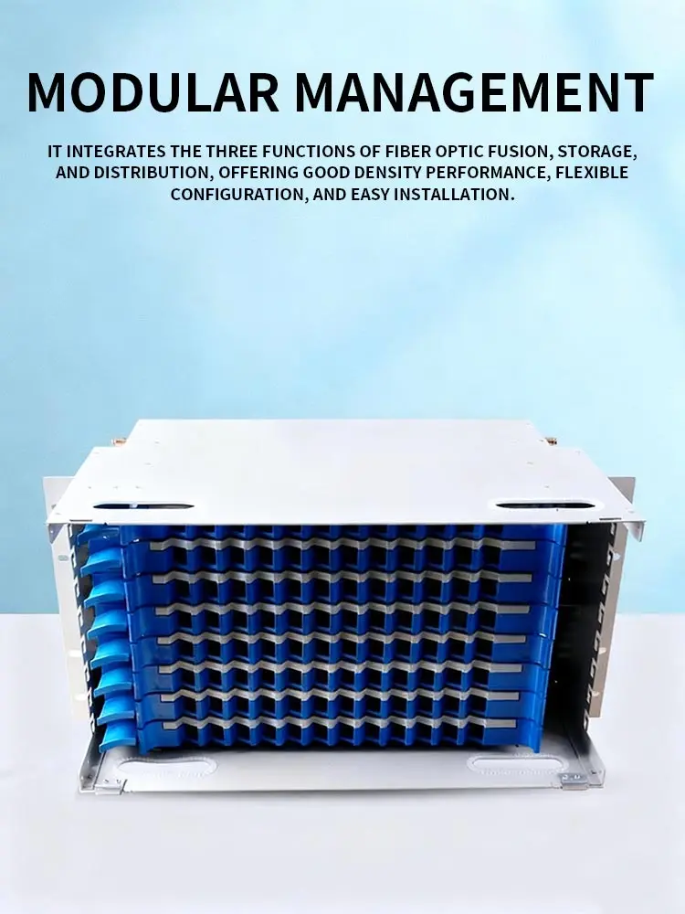 Rack Mount Fiber Distribution Frame 12 Port ST Connector Robust Modular ODF Panel Compact Steel Easy Cable Termination