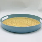 Bamboo New Durable Reusable Eco Bamboo Fiber Serving Tray Food Tray