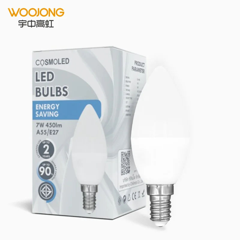 Woojong E14 Led Bulb,5 W Light Bulb (40 W Halogen Bulbs Equivalent),400 C37 Candle Shape Light Bulb - Buy E14 Led Bulb,C37 Candle Shape Light Bulb,E14 Bulb C37 Product on Alibaba.com