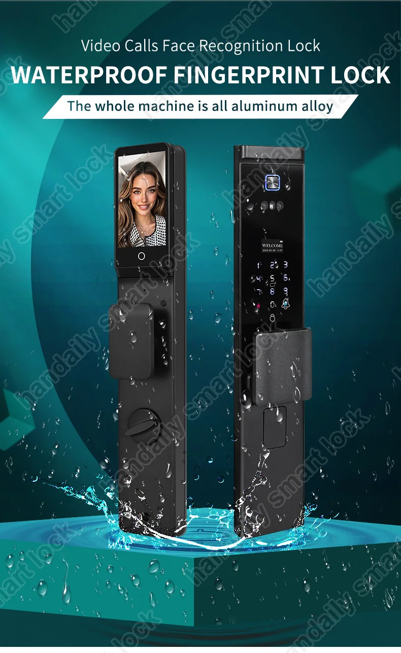 waterproof tuya app electronic digital locks 3d face recognition biometric fingerprint smart door lock with israel 6085 mortise w8852-0