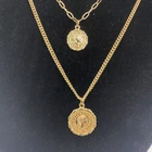 Jewelry 2021 Fashion Jewelry Gold Plated Romantic Women Face Pendant Multi Layer Chain Necklace For Women