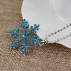 Alloy Pendant Jewelry Snowflake Necklace Blue Nickel Alloy Diamond Pendant Hanging Necklace Jewelry