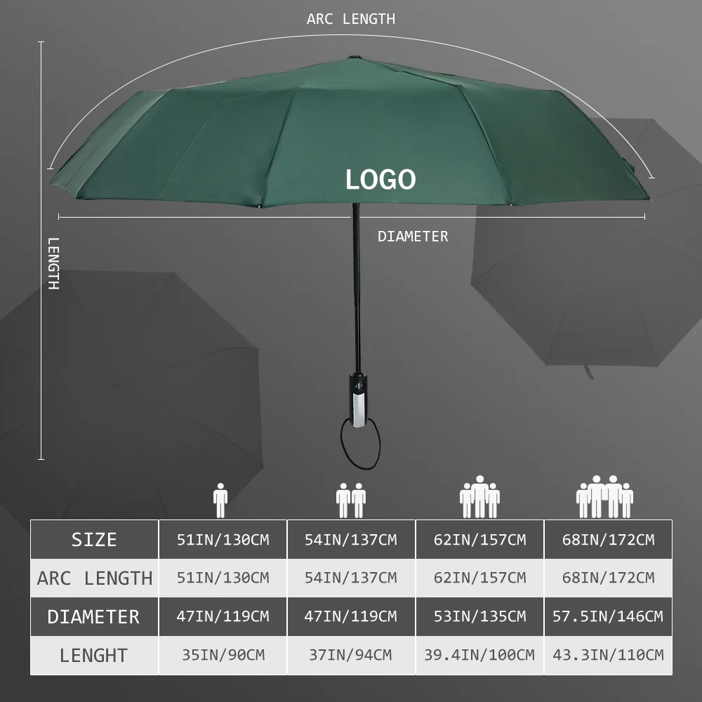 Folding Customized Windproof Manufacturer High Quality  105Cm Waterproof Foldable 23 Inch Luxury Umbrella For Gift