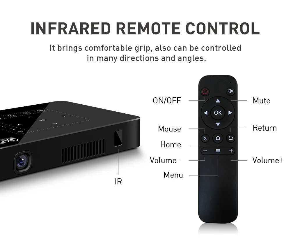 Venta caliente de Flyin P10-II Logotipo personalizado Mini 3D 4K 150 Lumens DLP 9000mAh Proyector Android 9.0 5