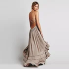 Maxi Wholesale Custom Summer Women's Gauzy Stretchy Smocked Bodice Strapless Sexy Crochet Maxi Dress