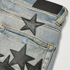 Denim Jeans Factory OEM Custom High Quality Skinny Fit Leather Appliqued Denim Jeans Men Slim Ripped Jean Pants