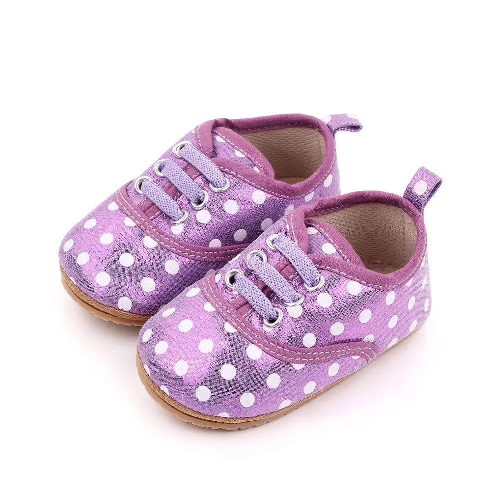 Hot Polka Dot Baby Shoes Non-slip rubber sole newborn toddler shoes unisex manufacture