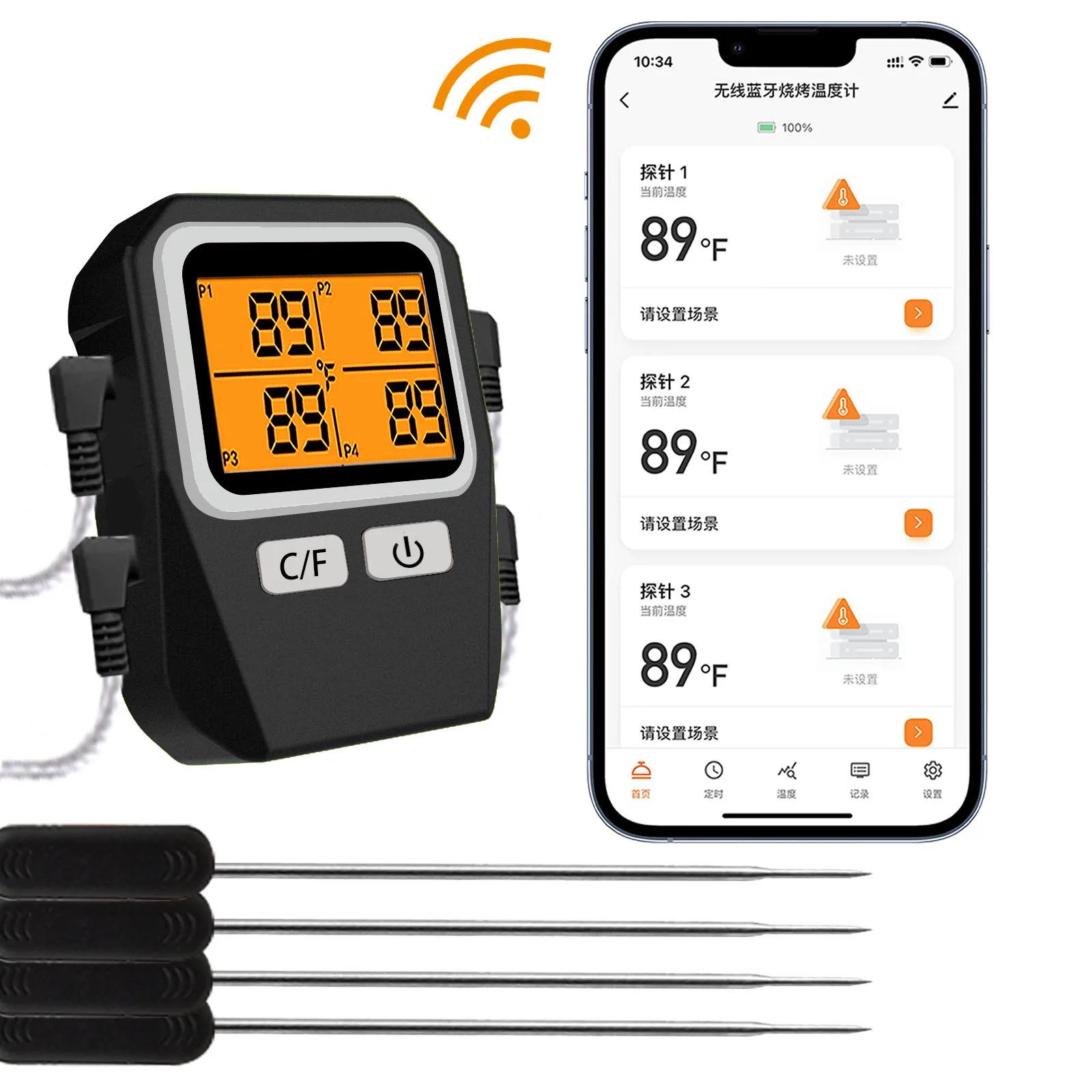 Wholesale Instant Read Wireless Digital Meat Thermometer OEM ODM Customized Metal BBQ Thermometers manufacture