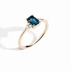 Gem Four-claw Blue Gem Zircon Gold Ring 925 Sterling Silver For Woman 2021